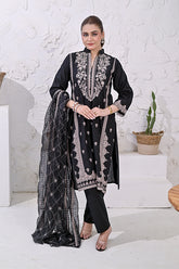 PREMIUM LAWN 3 PIECE UNSTITCHED EMBROIDERED MONOCHROME